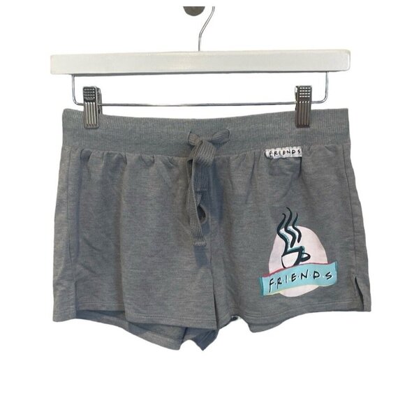 Friends Pajama Shorts Women  XS Drawstring Shorts Friends TV Show Gray Coffee - Picture 1 of 11